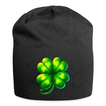 Trèfle à quatre feuilles - Bonnet en jersey - noir - Devant