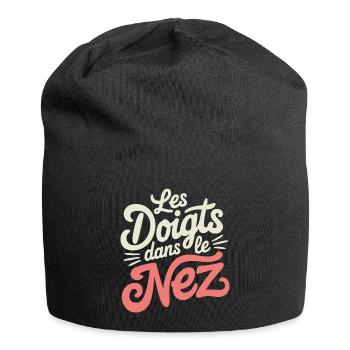 Les doigts dans le nez - Bonnet en jersey - noir - Devant