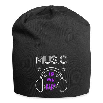 Music is my Life - Jersey-Beanie - Schwarz - Vorne