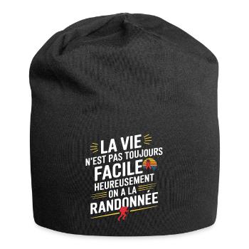 Zum Glück wandern wir ihn - Jersey-Beanie - Schwarz - Vorne