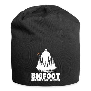 Bigfoot Grabbed My Wiener, Funny - Jersey Beanie - black - Front