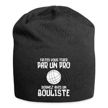 pétanque, pétanque fan, bowling alley - Jersey Beanie - black - Front