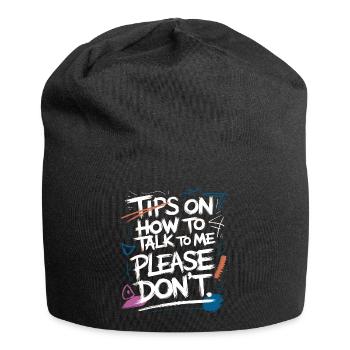 Introverti et sans conversation - Bonnet en jersey - noir - Devant