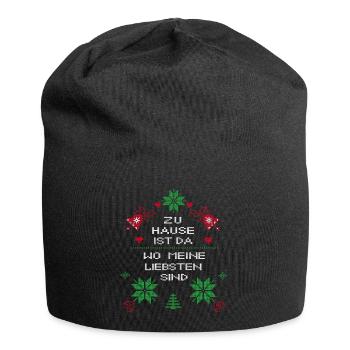 Noël à la maison, c’est là où se trouvent mes proches - Bonnet en jersey - noir - Devant