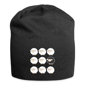 Black Sheep in a Herd Funny - Jersey Beanie - black - Front
