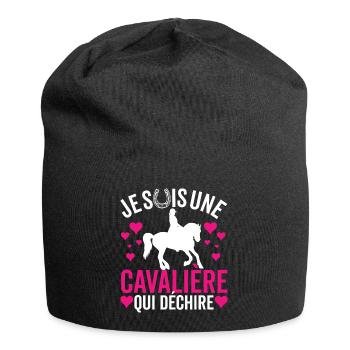 Equitation Je Suis Une Cavalière Qui Déchire - Bonnet en jersey - noir - Devant