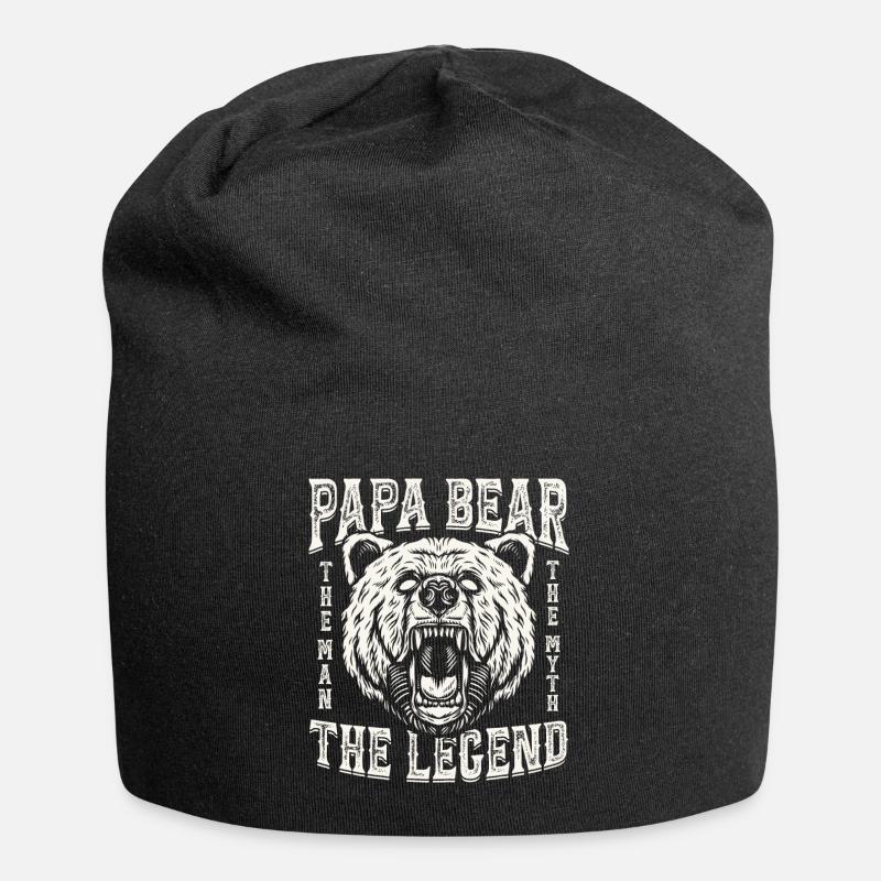 Papa Bear - Jersey-Beanie - Schwarz