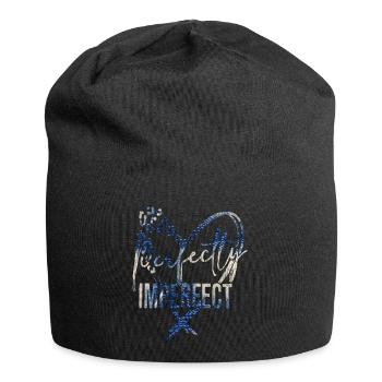 happy quotes positive quote cute love positivity - Jersey Beanie - black - Front