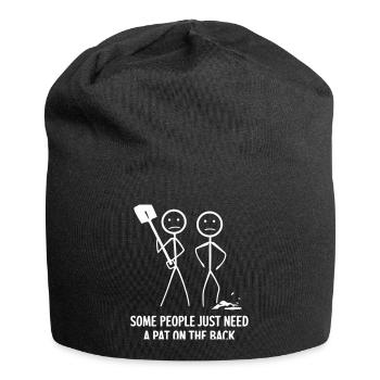 Conception humoristique de la tape dans le dos - Bonnet en jersey - noir - Devant