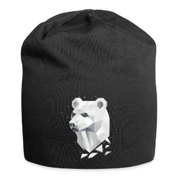 Tête d’ours géométrique – Force et tranquillité - Bonnet en jersey - noir - Devant