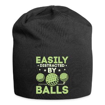 Facilement distrait par les balles Golfer Golf - Bonnet en jersey - noir - Devant