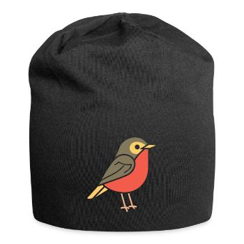 rouge-gorge OISEAU - Bonnet en jersey - noir - Devant