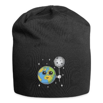 Planète Terre avec un ballon lunaire - Bonnet en jersey - noir - Devant