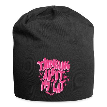Thinking About My Cat – Love for Cats - Jersey Beanie - black - Front