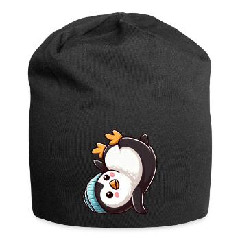 Pingouin Poirier Chibi Dessin animé Breakdance - Bonnet en jersey - noir - Devant