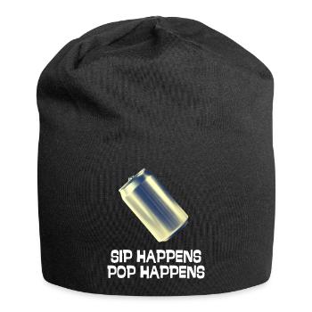Sip Happens, Pop Happens - Jersey Beanie - black - Front