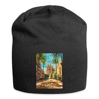 De la rue Barcelona à la Sagrada Família - Bonnet en jersey - noir - Devant