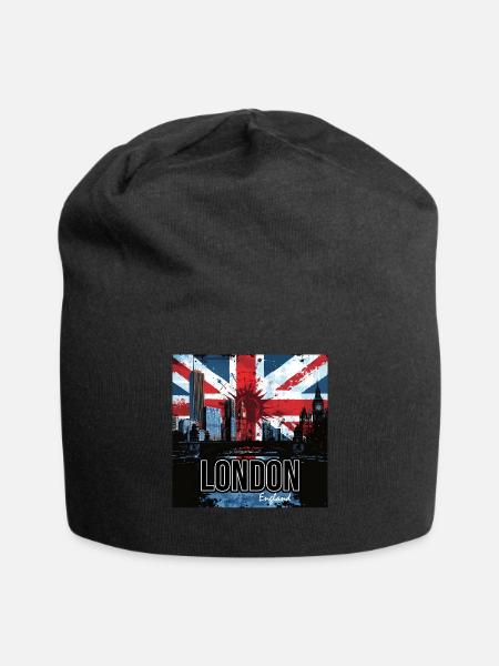 London Skyline Graffiti Union Jack - Jersey-Beanie - Schwarz