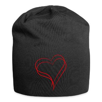 Deux cœurs - Bonnet en jersey - noir - Devant