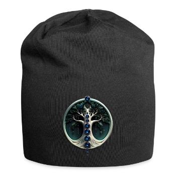 Teal Harmony, Mystical Tree of Life - Jersey Beanie - black - Front