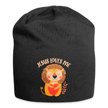 Jésus m’aime mignon lion chrétien - Bonnet en jersey - noir - Devant
