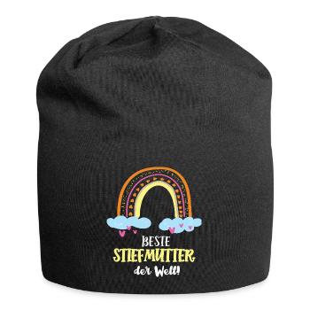 Beste Stiefmutter Mutter Mama Stiefmama Patchwork - Jersey-Beanie - Schwarz - Vorne