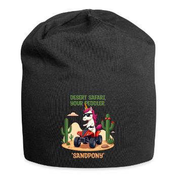 Wüsten-Einhorn - Jersey-Beanie - Schwarz - Vorne