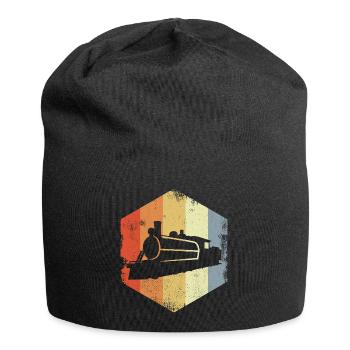 Retro Dampflokomotive - Jersey-Beanie - Schwarz - Vorne