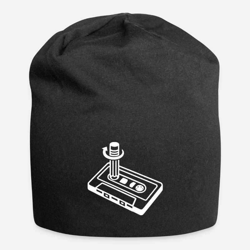 Kassette und Stift - Bleistift - Jersey-Beanie - Schwarz