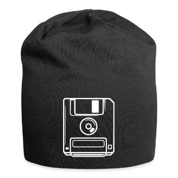 Retro Floppy Disk - Jersey Beanie - black - Front