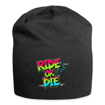 Ride or Die – Colorful Skateboard Street Art Design - Jersey Beanie - black - Front