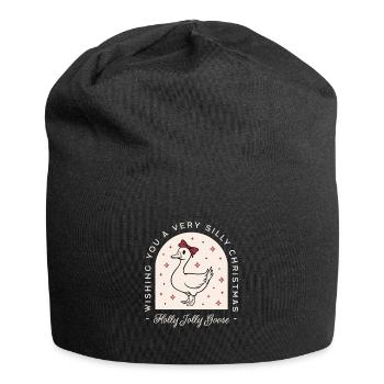 Dumme Gans Weihnachten lustige Bauernhoftier Grüße - Jersey-Beanie - Schwarz - Vorne
