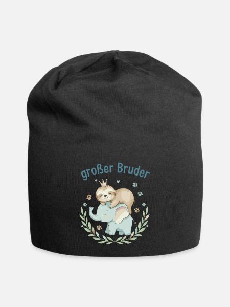 Großer Bruder Faultier & Elefant - Jersey-Beanie - Schwarz
