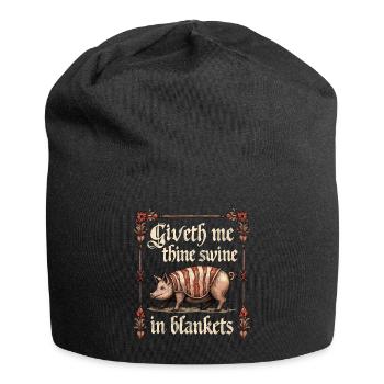 Gib mir dein Schwein in Decken - Jersey-Beanie - Schwarz - Vorne
