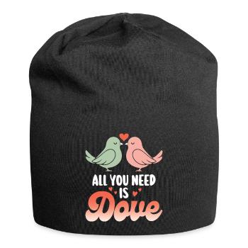 Wortspiel Vogeltaube Humor - Jersey-Beanie - Schwarz - Vorne