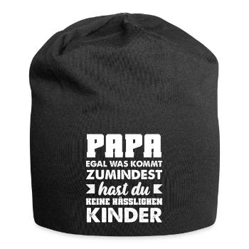 Lustiges Vatertag Geschenk Papa Bier - Jersey-Beanie - Schwarz - Vorne
