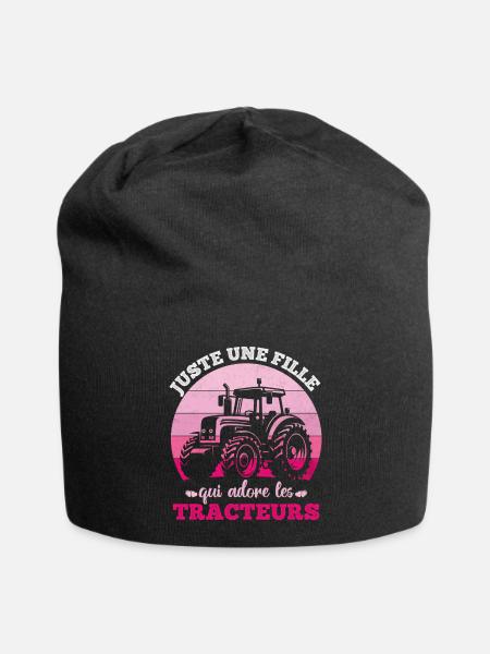 Nur ein Mädchen, das den Traktorhumor liebt - Jersey-Beanie - Schwarz