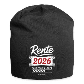 Rente 2026 Countdown Läuft - Jersey-Beanie - Schwarz - Vorne