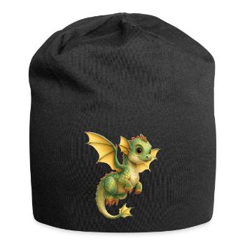Drache - Jersey-Beanie - Schwarz - Vorne