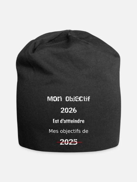 My 2026 goal: to exceed 2025 - Jersey Beanie - black