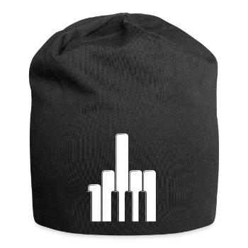 Piano Keys Middle Finger - Jersey Beanie - black - Front