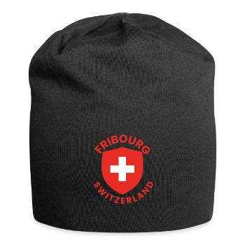 Fribourg Swiss Shield with Cross - Jersey Beanie - black - Front