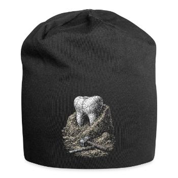 Zahn im Fels - Jersey-Beanie - Schwarz - Vorne
