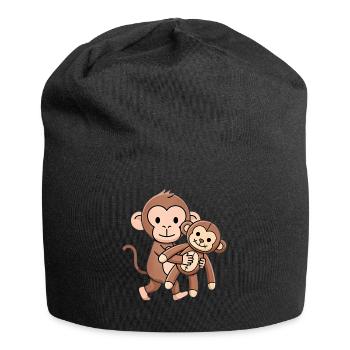 Punch Baby Monkey mit Plüschtier - Jersey-Beanie - Schwarz - Vorne