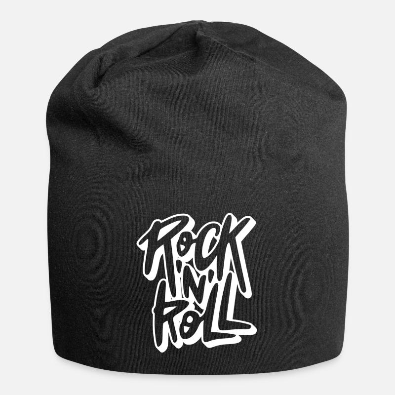 Rock 'N' Roll Graffiti Text - Jersey Beanie - black