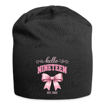 Hallo, neunzehn 19 Jahre alt ist Geburtstagsknoten 2007 - Jersey-Beanie - Schwarz - Vorne