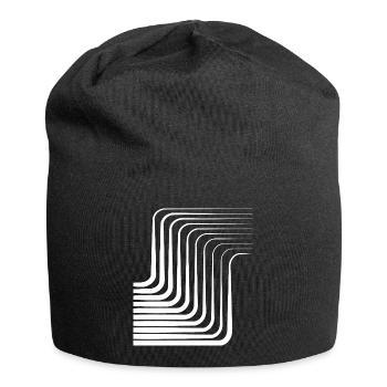 Konzentrisches Bogenmonochromes Muster - Jersey-Beanie - Schwarz - Vorne