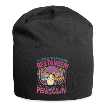 Réussi : Conception de champignons à l’examen de puberté - Bonnet en jersey - noir - Devant