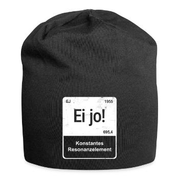 Ei jo! - Saarländisch für Profis - Element-Kachel - Jersey-Beanie - Schwarz - Vorne