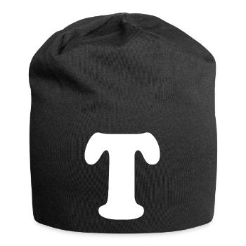 Caractères en T en grande taille | Lettre T | T Logo - Bonnet en jersey - noir - Devant
